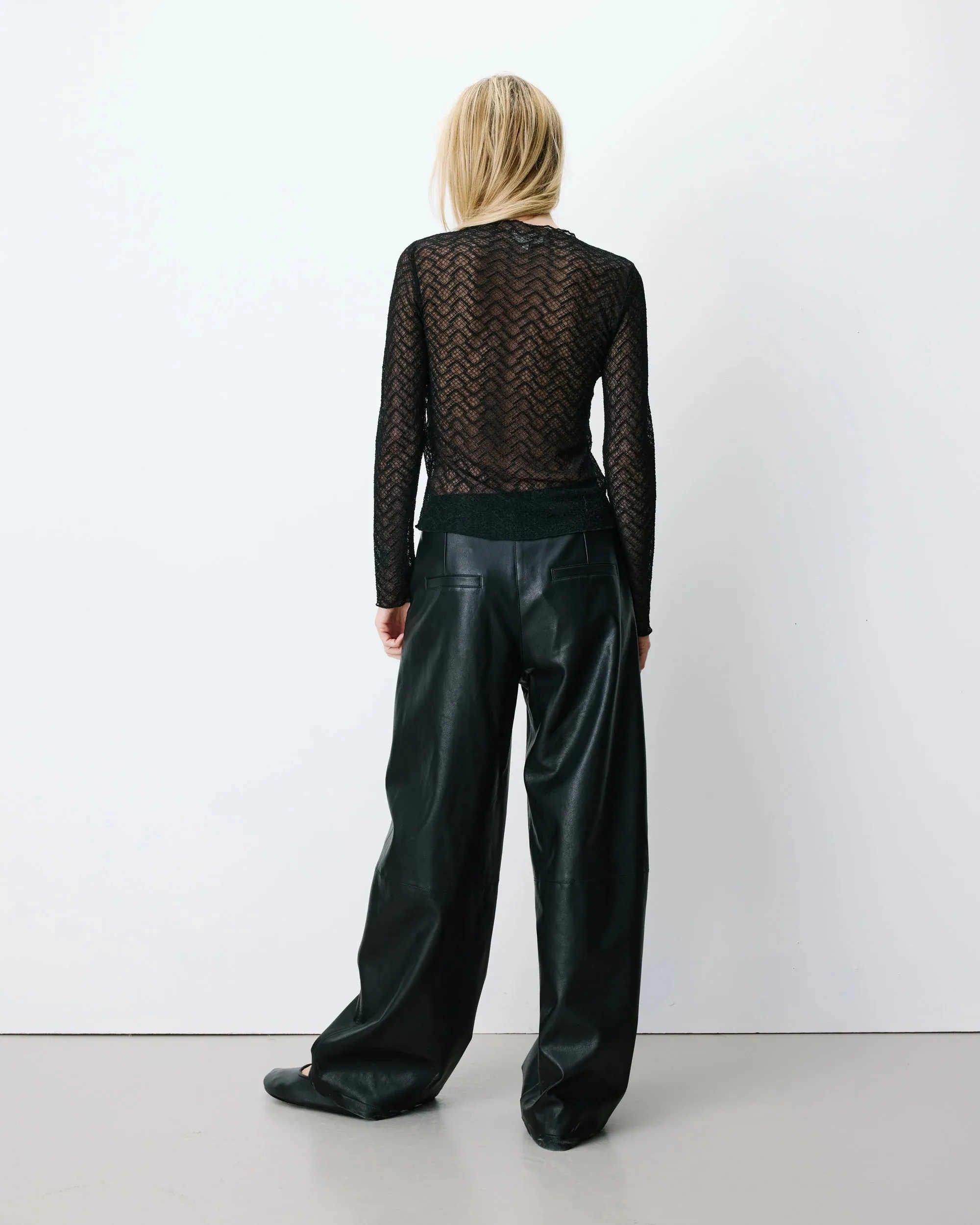 Longsleeve van kant - Zwart - Afbeelding 6