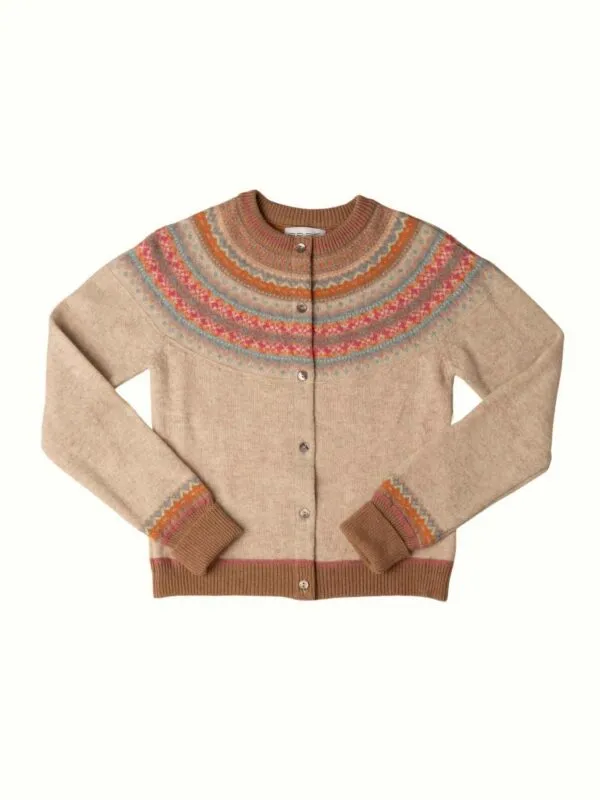 Alpine Short Cardigan - Multi beige
