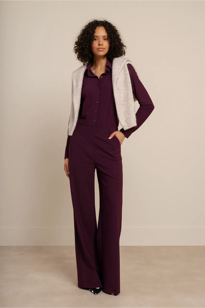 Lexie LONG bonded trousers - Blackberry