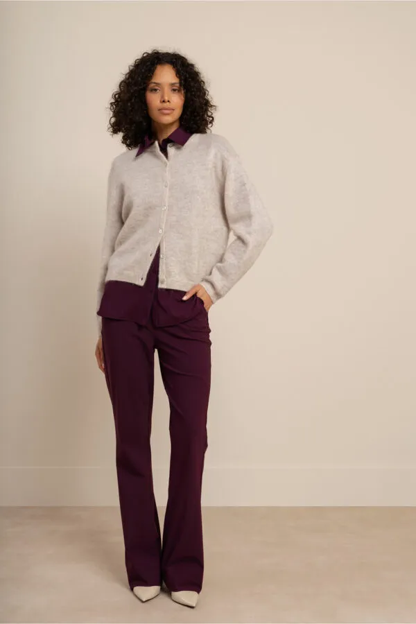 Flair LONG bonded trousers - Blackberry