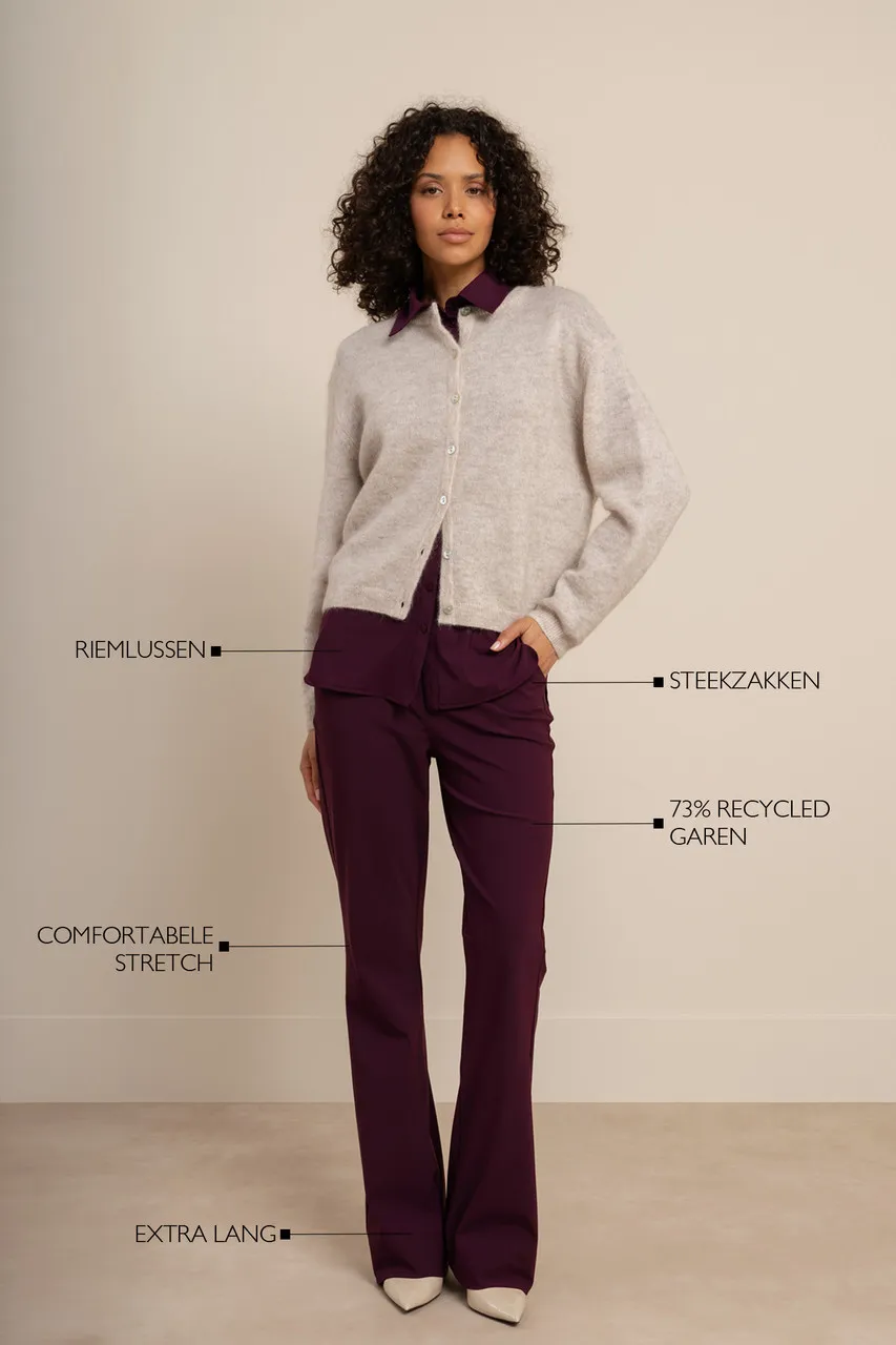 Flair LONG bonded trousers - Blackberry - Afbeelding 4
