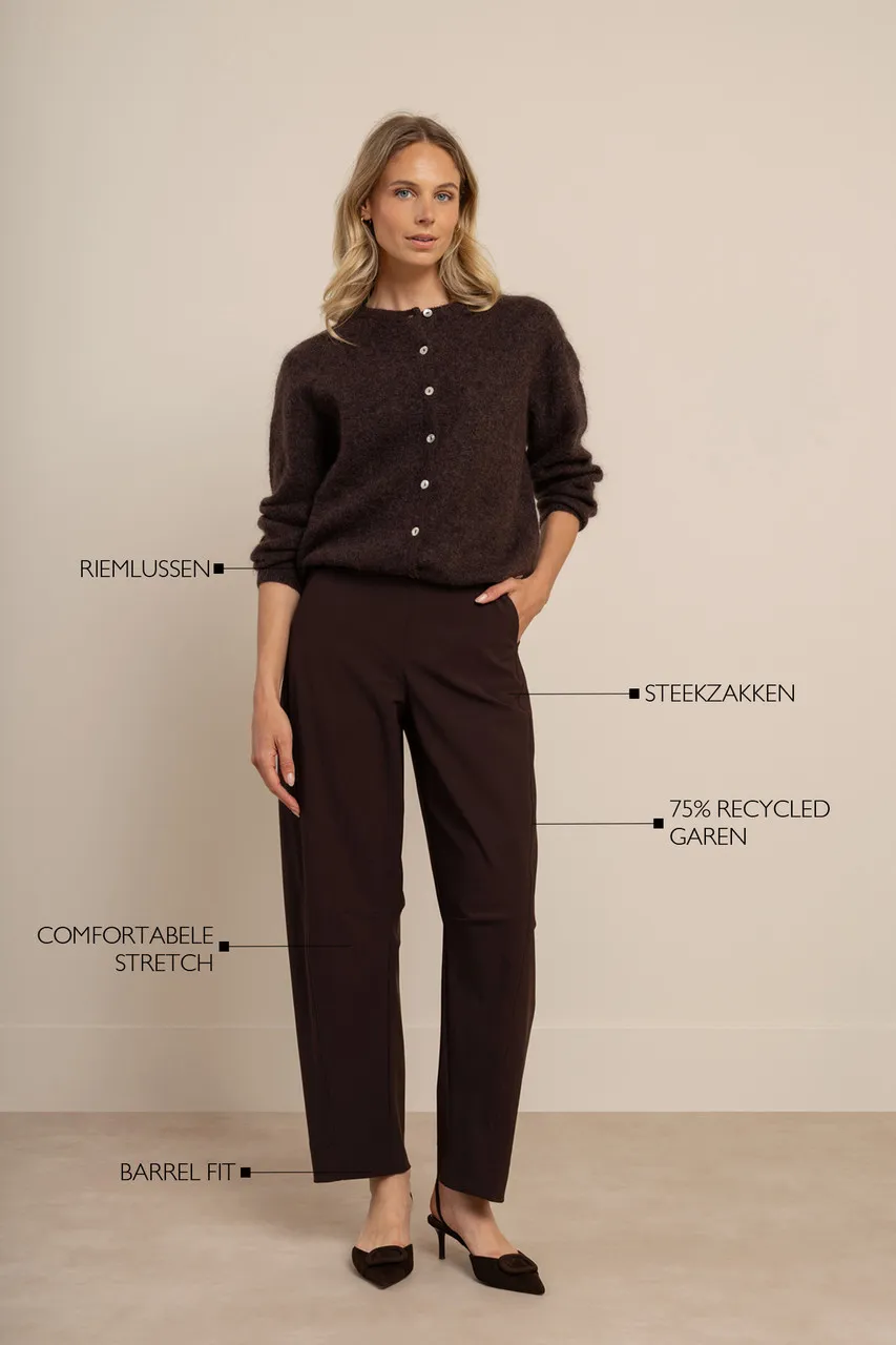 Marlise barrel trousers - Espresso - Afbeelding 5