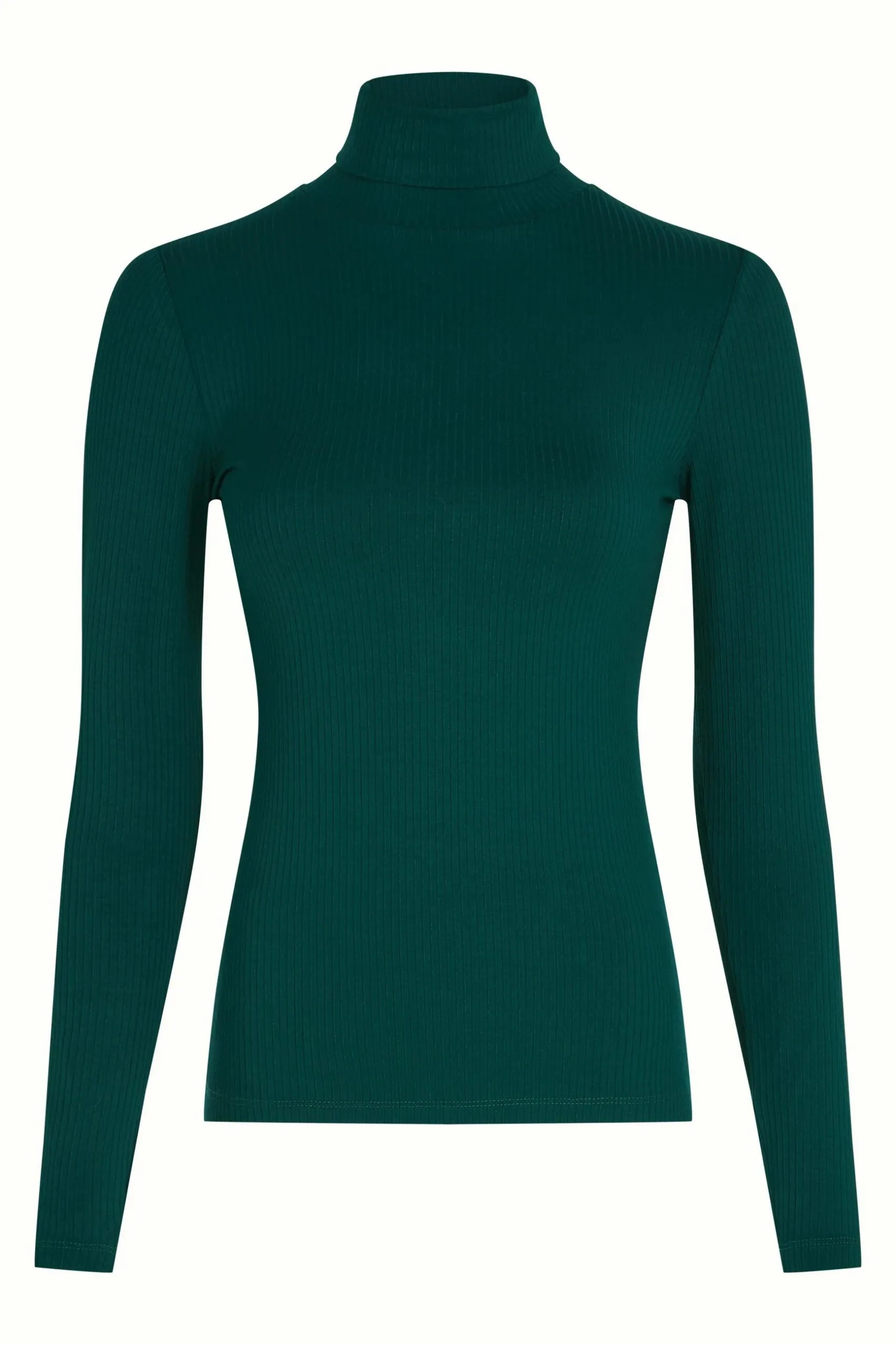 Rollneck Top Uni Rib - pine green - Afbeelding 5