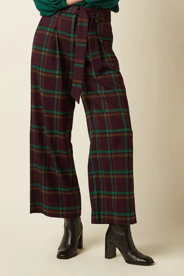 Ava Pants Vera Check - Porto Red