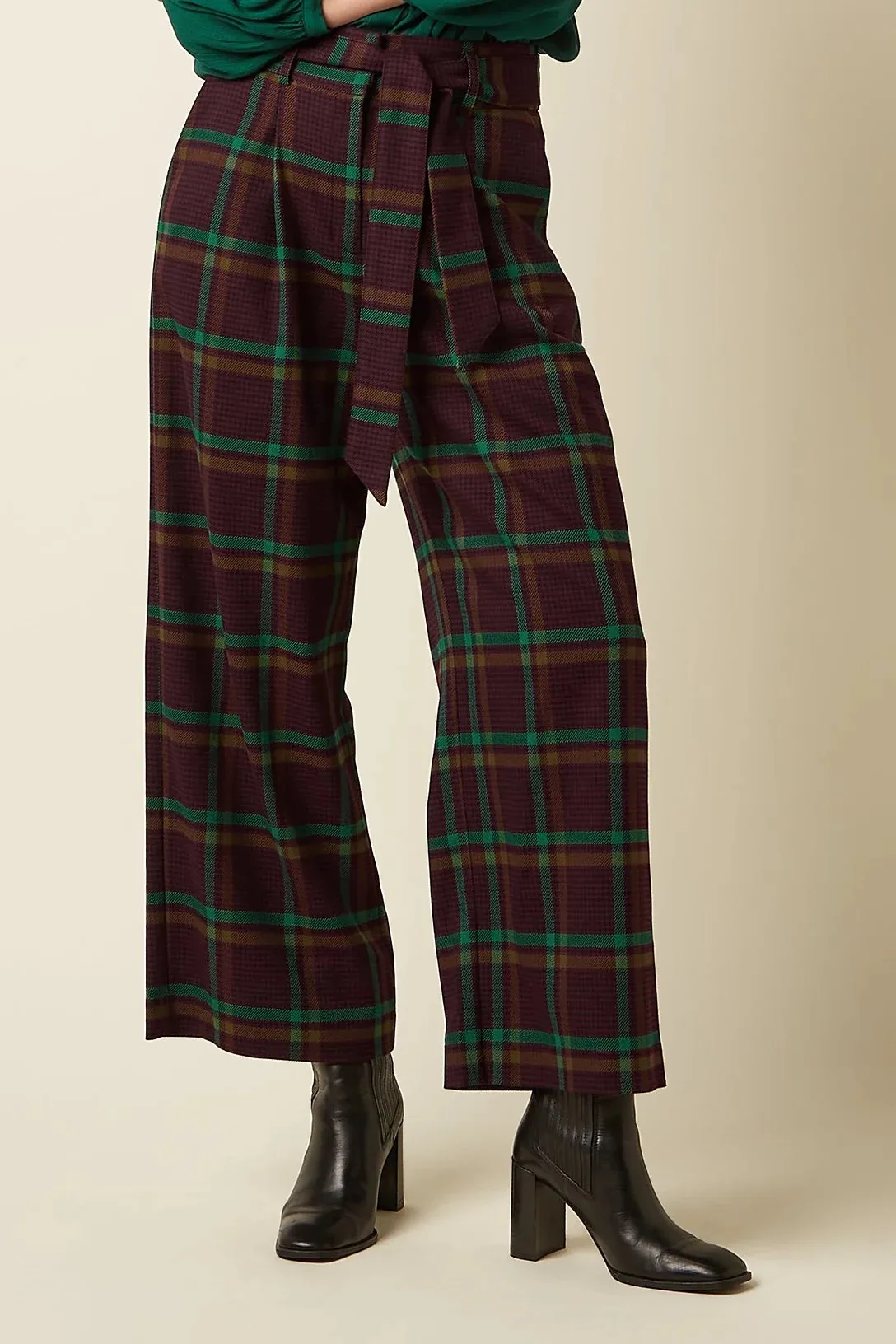 Ava Pants Vera Check - Porto Red
