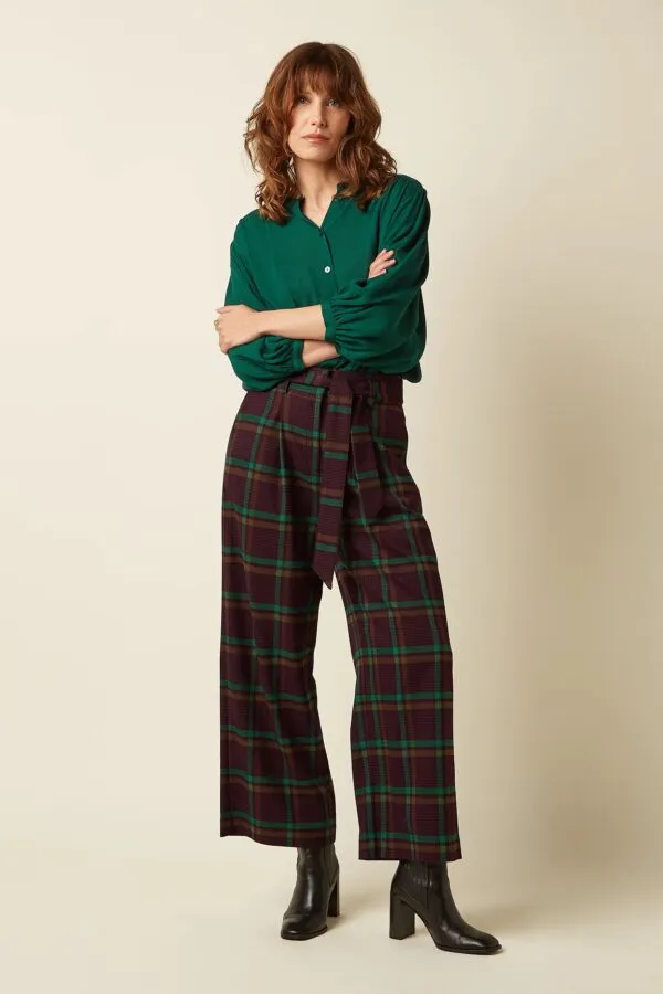 Ava Pants Vera Check - Porto Red