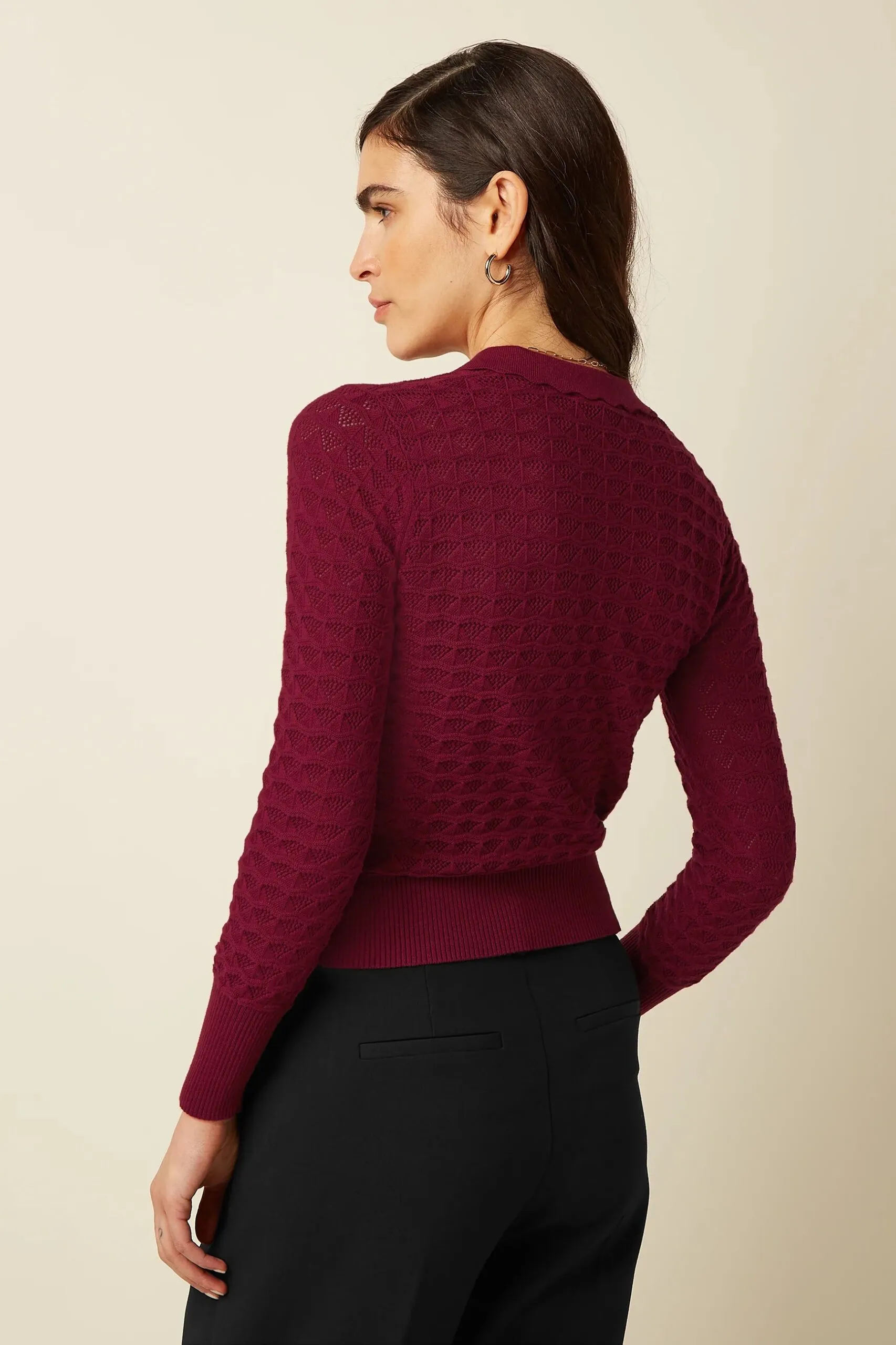 Polo Top Avel Knit - Rhubarb Red - Afbeelding 2