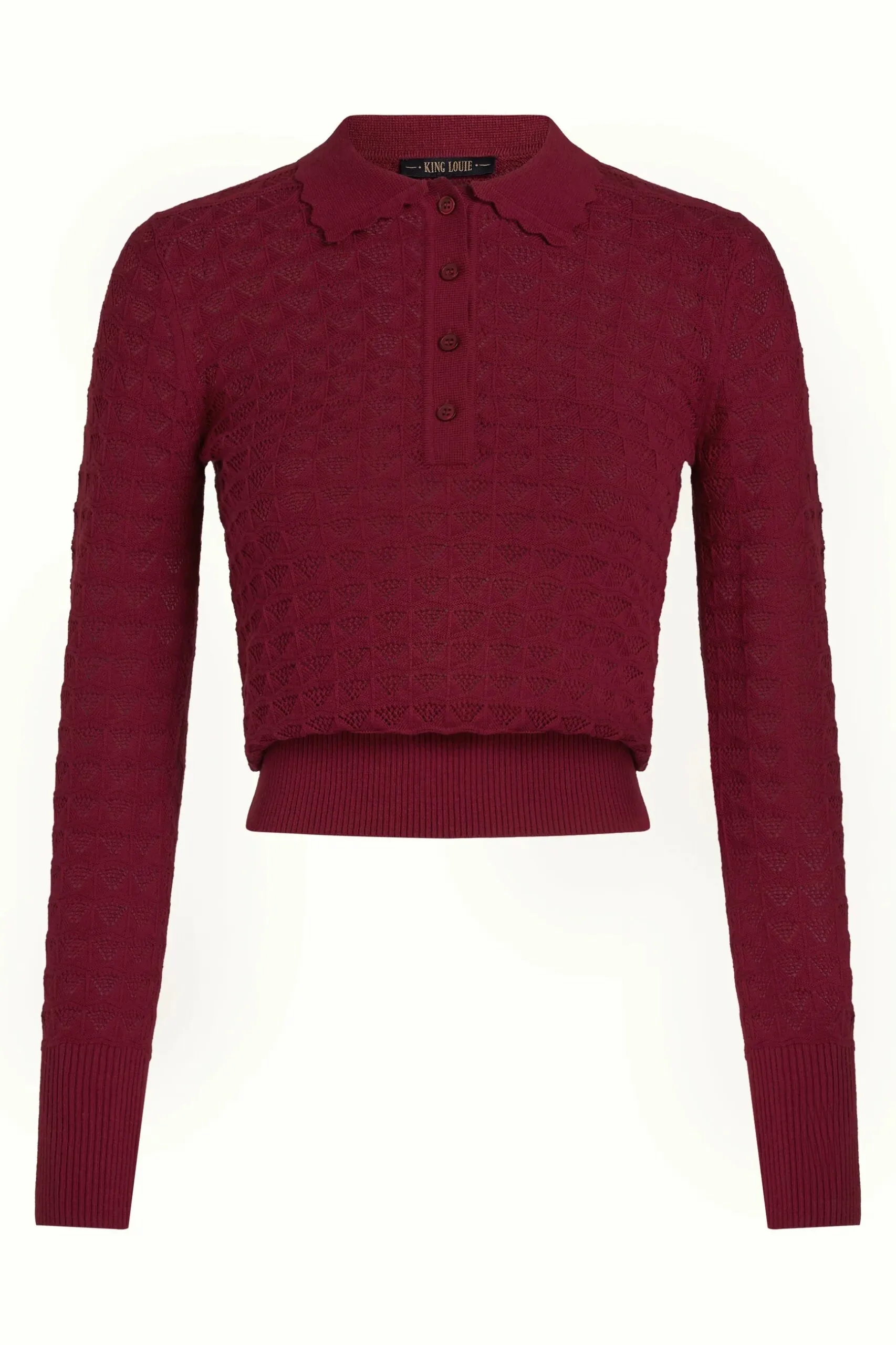 Polo Top Avel Knit - Rhubarb Red - Afbeelding 4