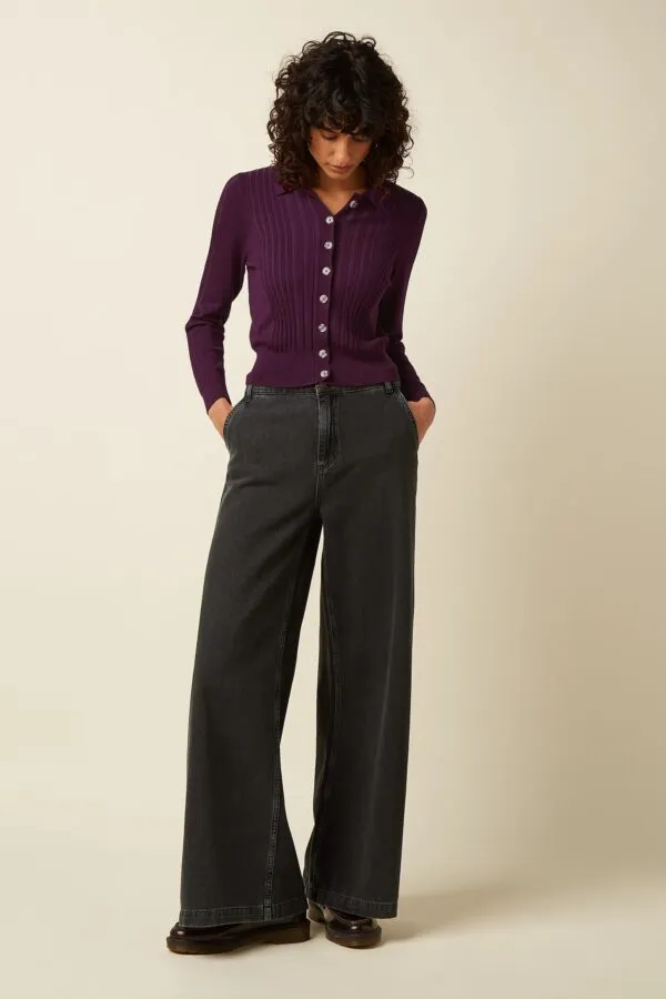 Sofie Cardi Match Knit - ÂCaspia Purple