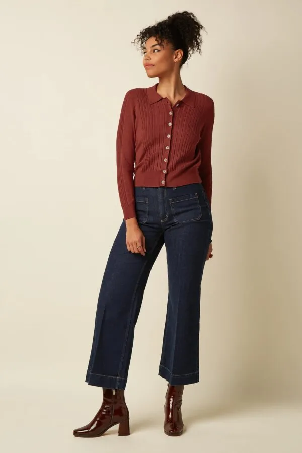 Sofie Cardi Match Knit - Spicy Brown