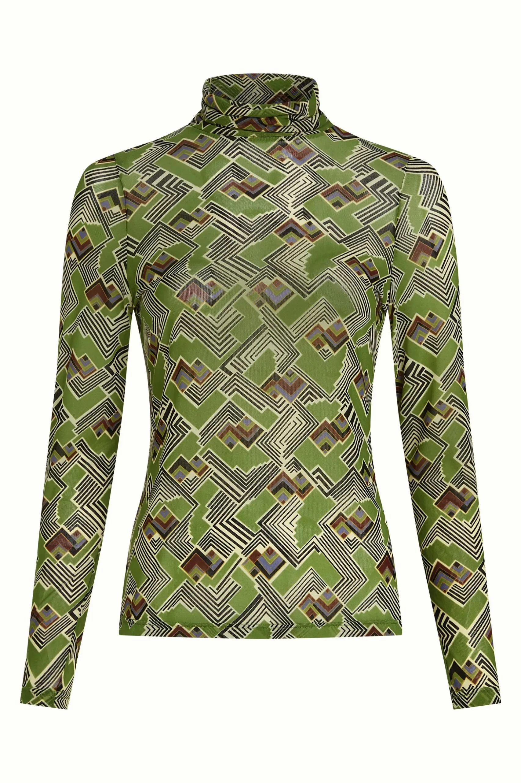 Rollneck Top Leia Mesh - Posey Green - Afbeelding 4