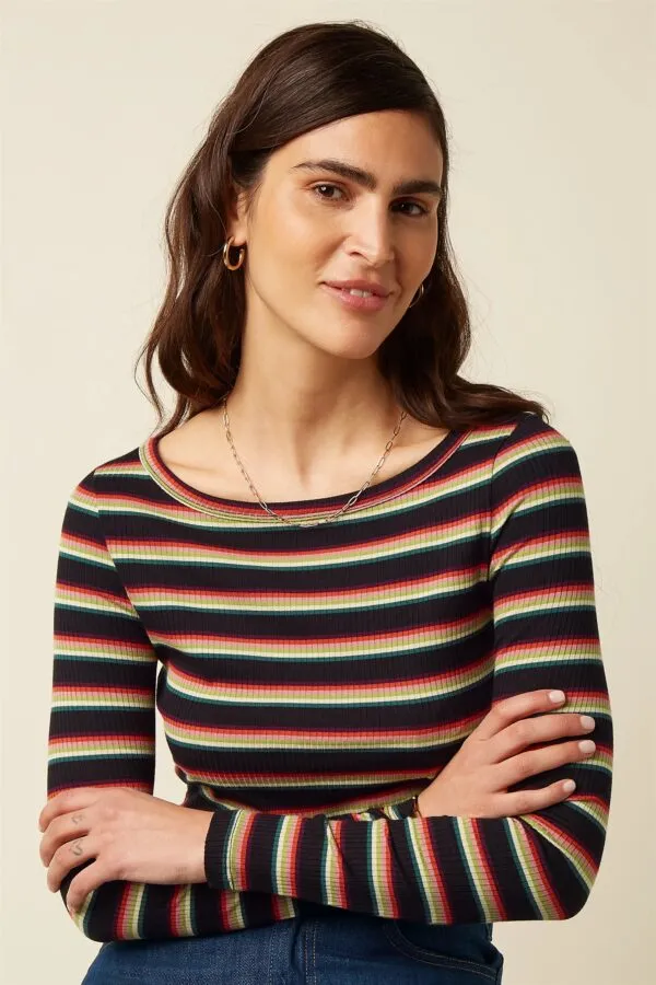Lili Top Lottie Stripe - Imperial Purple