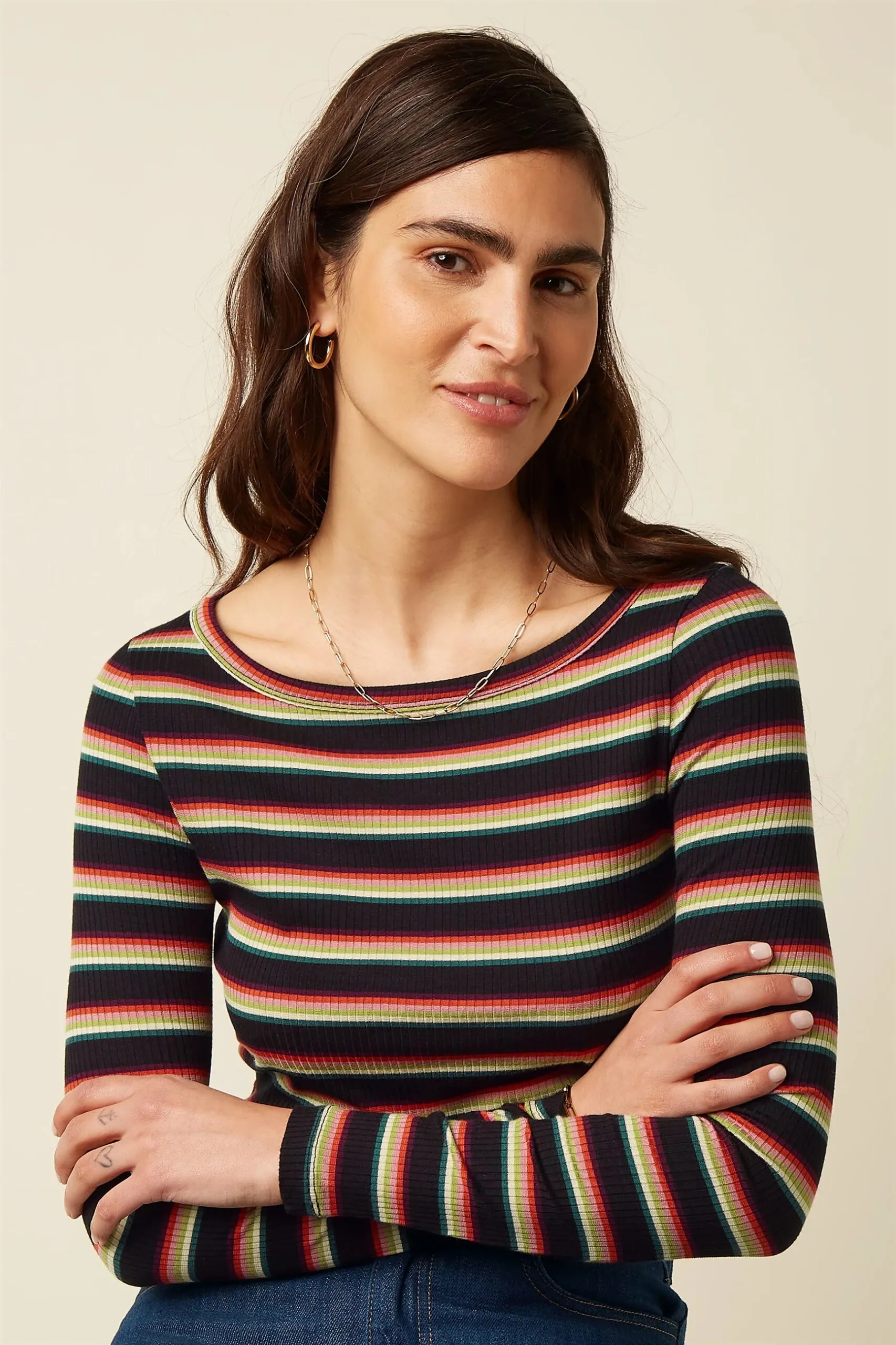 Lili Top Lottie Stripe - Imperial Purple