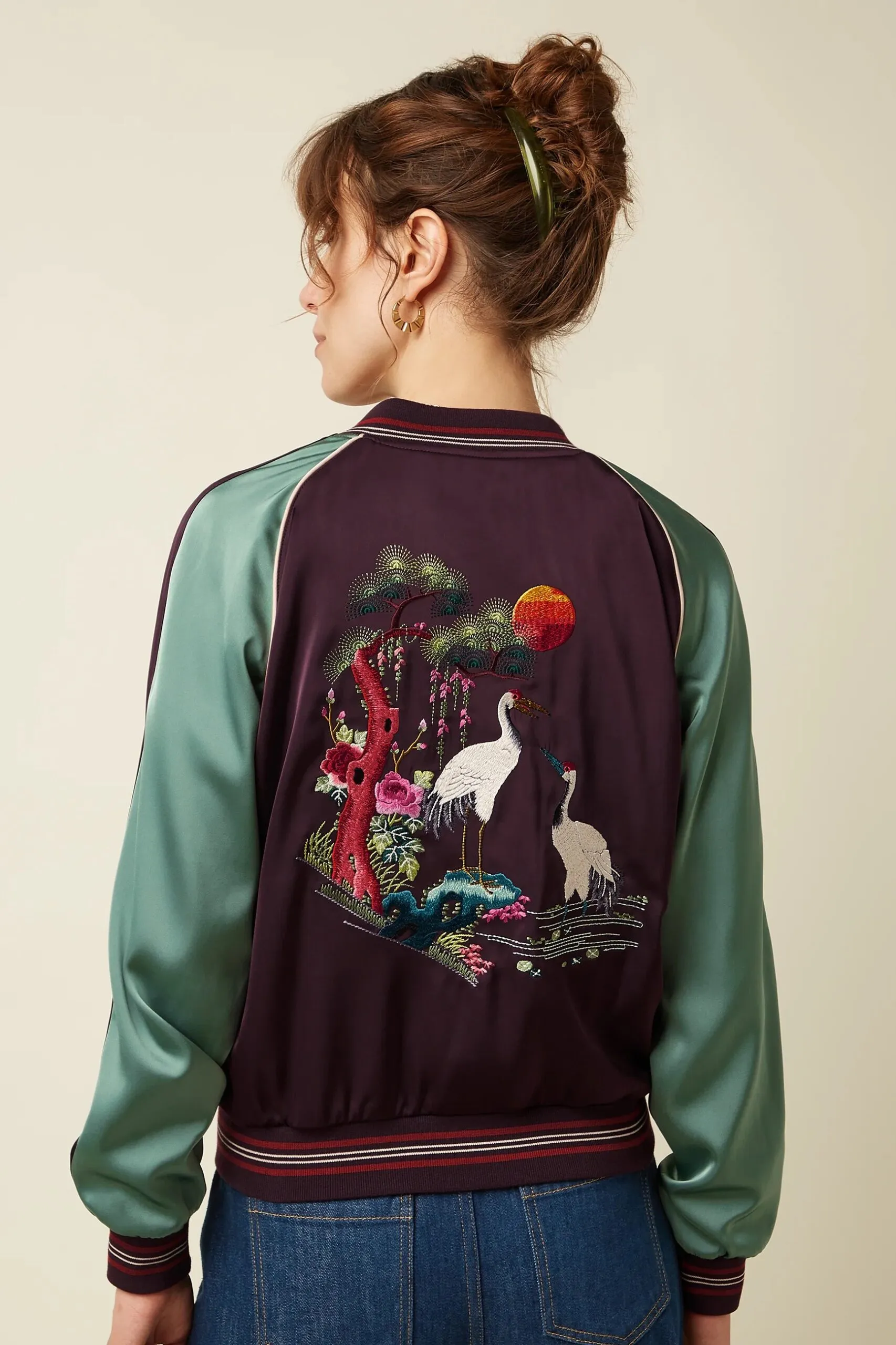 Bomber Jacket Dusk Satin - Grape red - Afbeelding 2