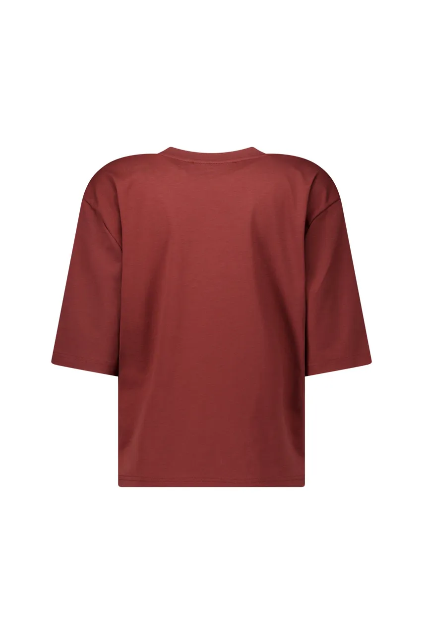 Fiore vneck t-shirt - Chestnut - Afbeelding 4