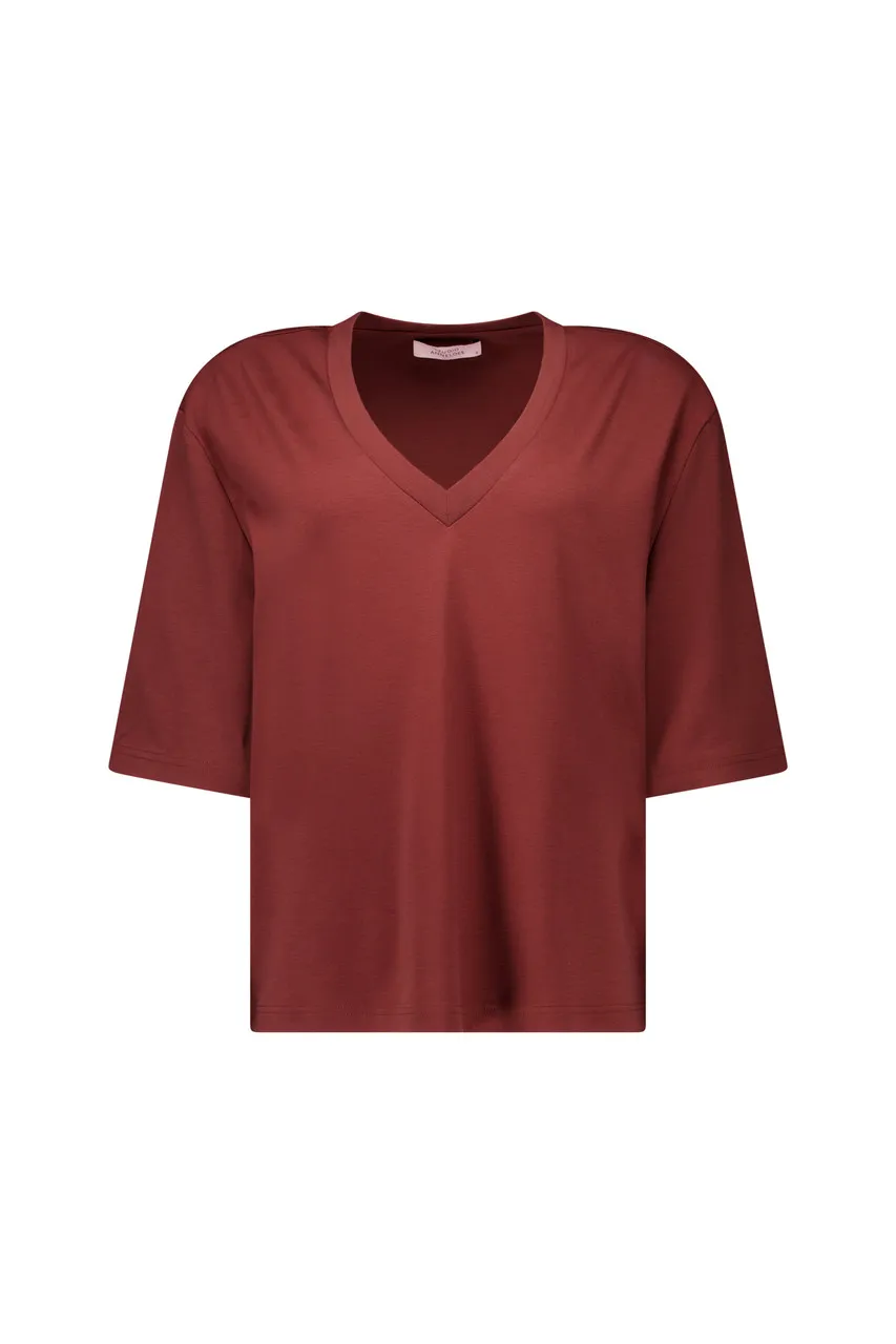 Fiore vneck t-shirt - Chestnut - Afbeelding 5