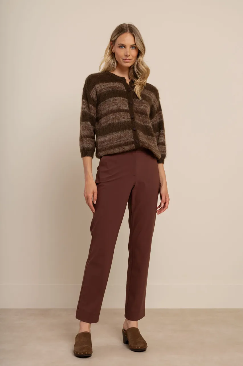 Bibi ssl stripe cardigan - chestnut/espresso - Afbeelding 2