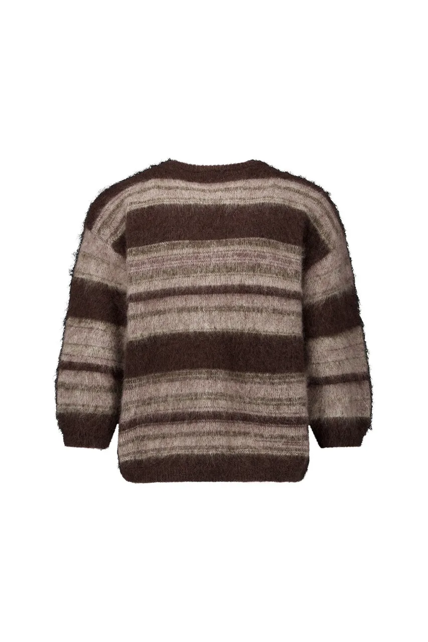 Bibi ssl stripe cardigan - chestnut/espresso - Afbeelding 5