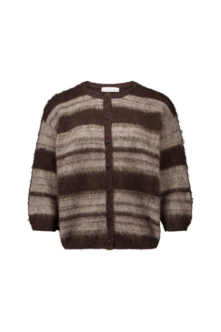 Bibi ssl stripe cardigan - chestnut/espresso - Afbeelding 6