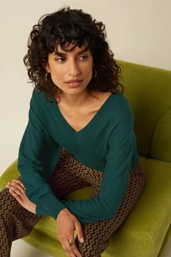 Mauve V Top Cocoon - pine green