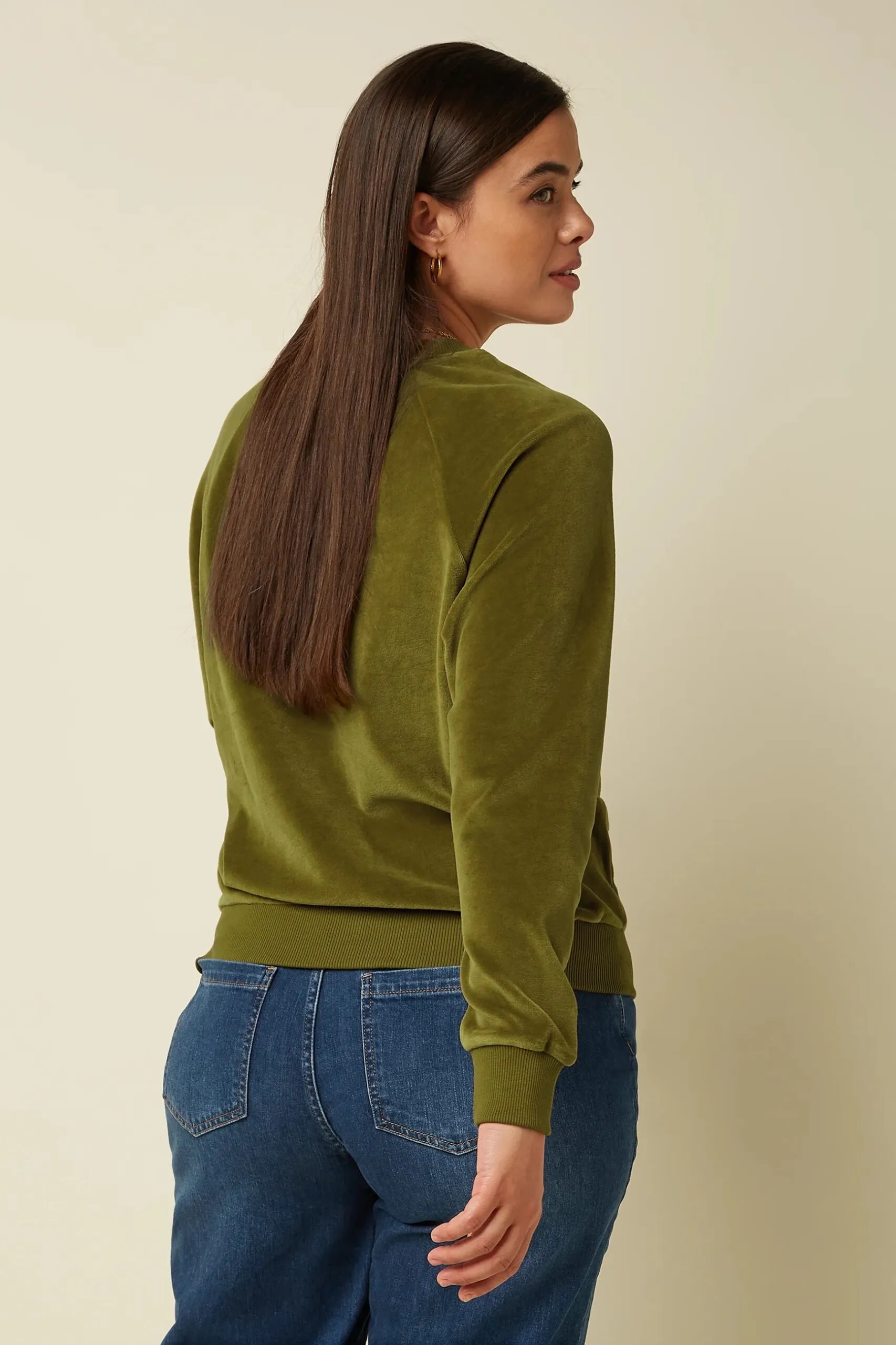 Febe Sweater Baton Velvet - Mustard Green - Afbeelding 2