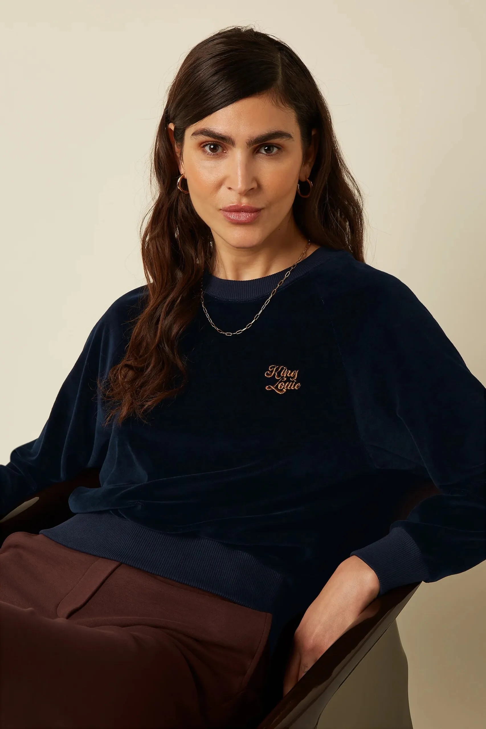 Febe Sweater Baton Velvet - Sapphire Blue