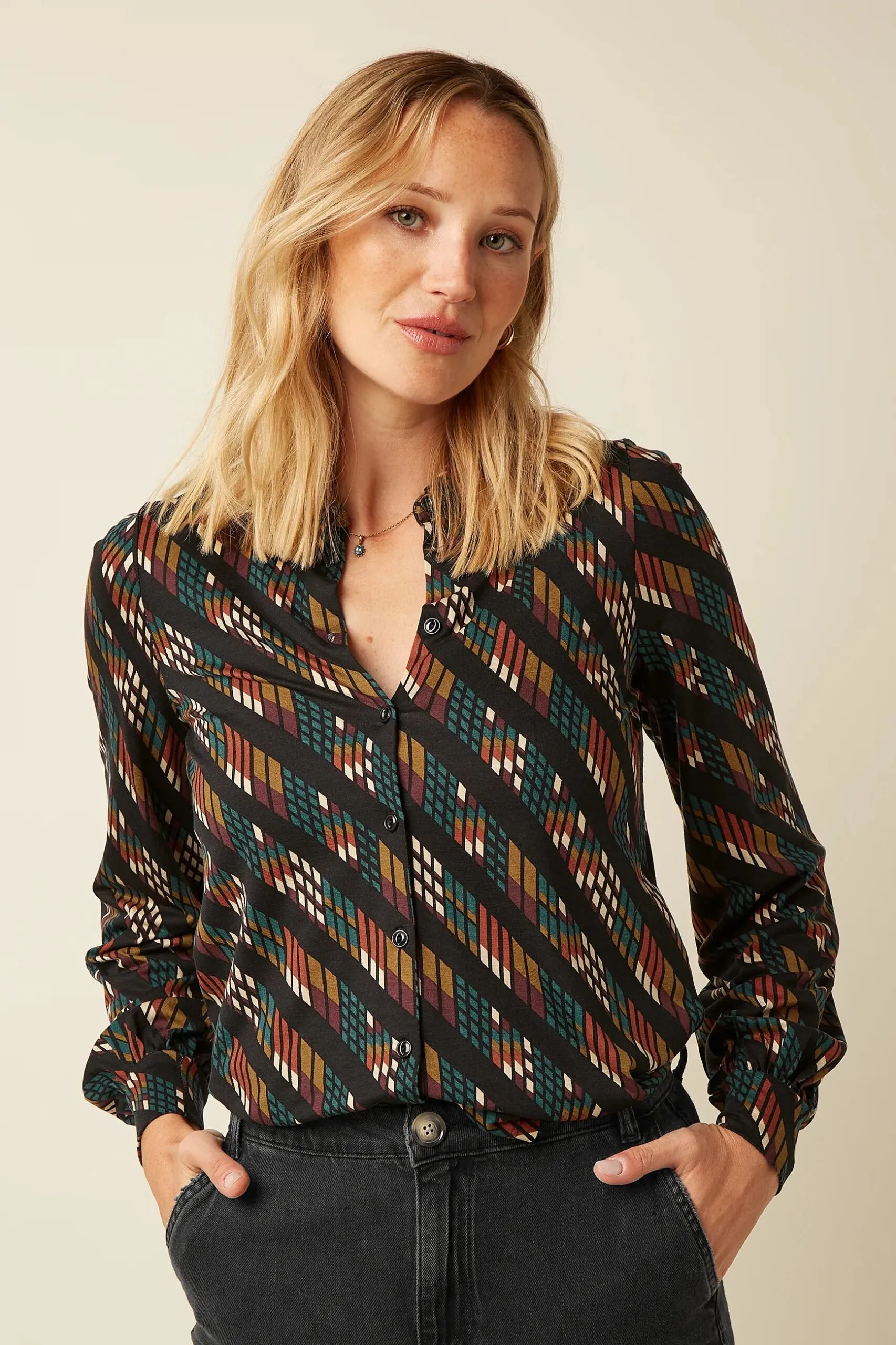 Maisie Blouse Lewis - Zwart