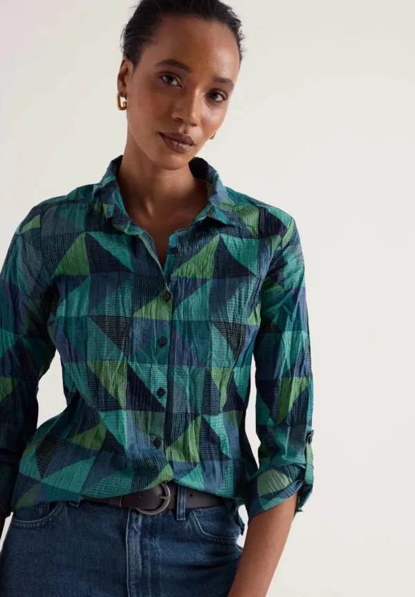 Larissa Shirt - Blanket Geo Estuary