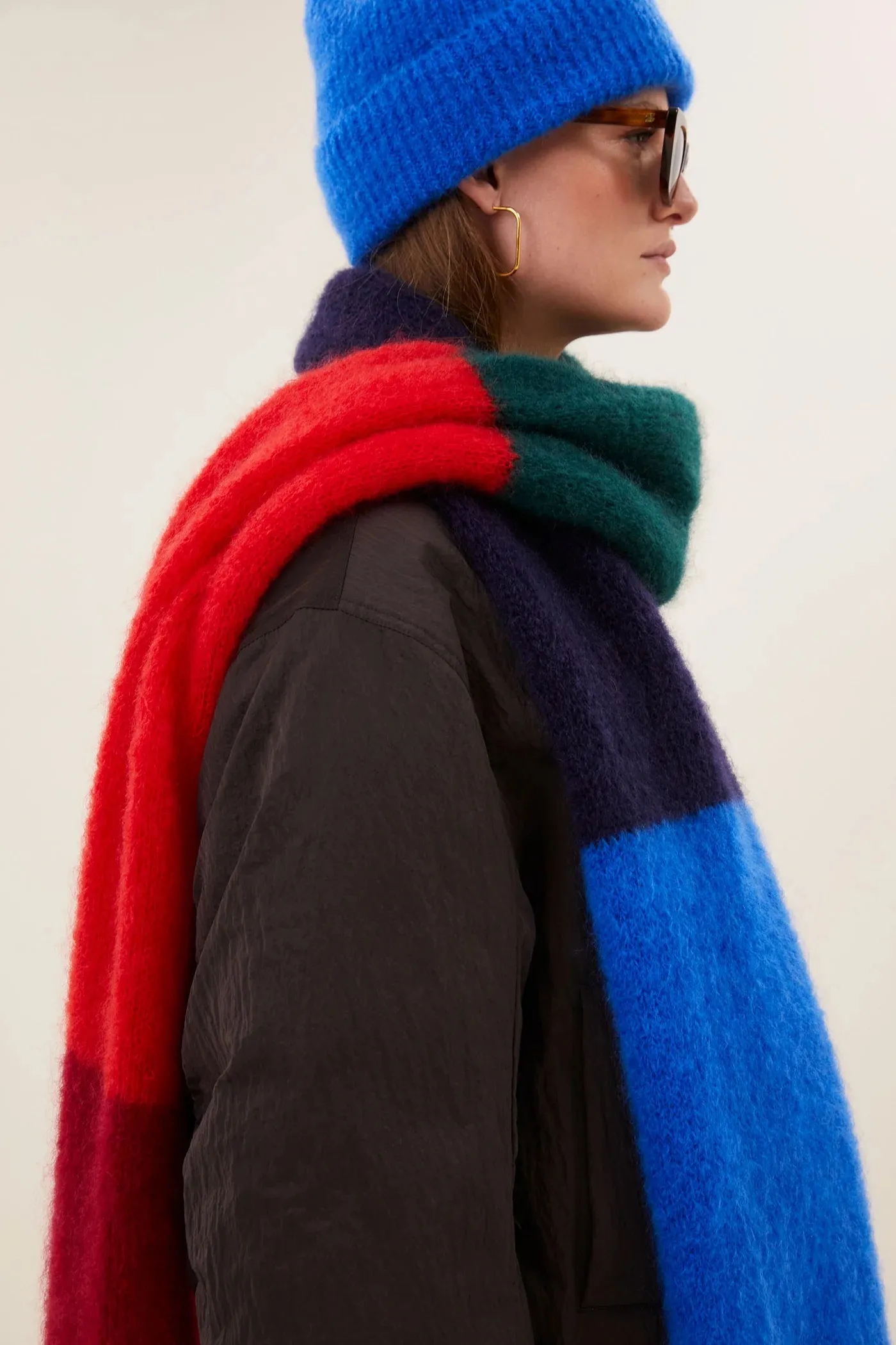 leah striped scarf - multi stripe