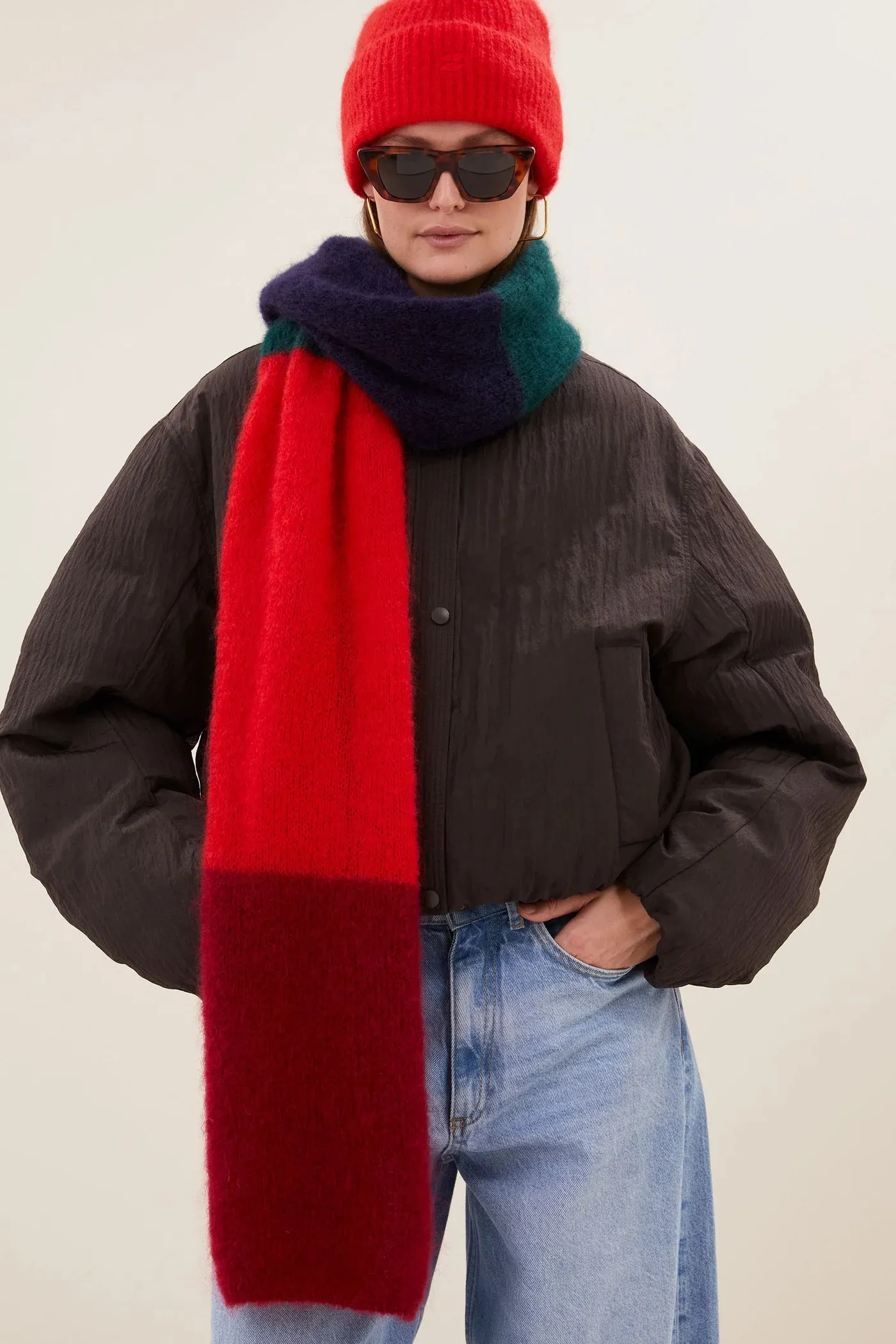 leah striped scarf - multi stripe - Afbeelding 3
