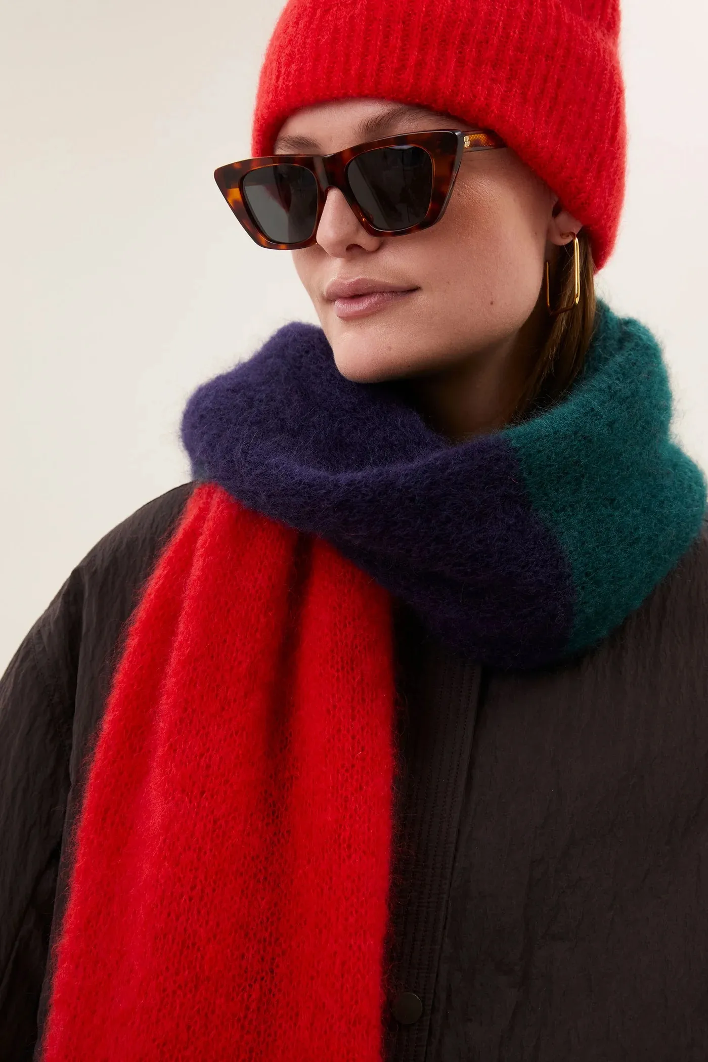 leah striped scarf - multi stripe - Afbeelding 4