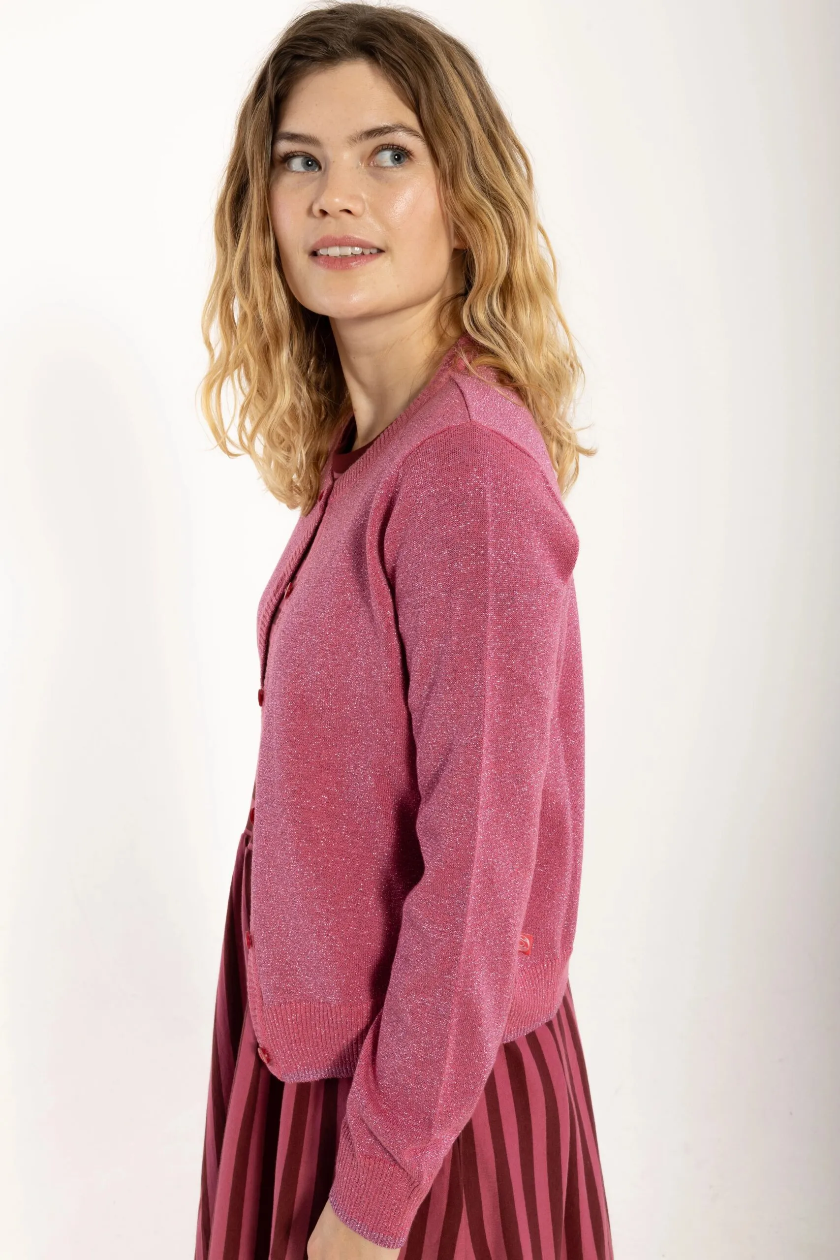 Danesaga Glitter Cardigan - Roze - Afbeelding 2