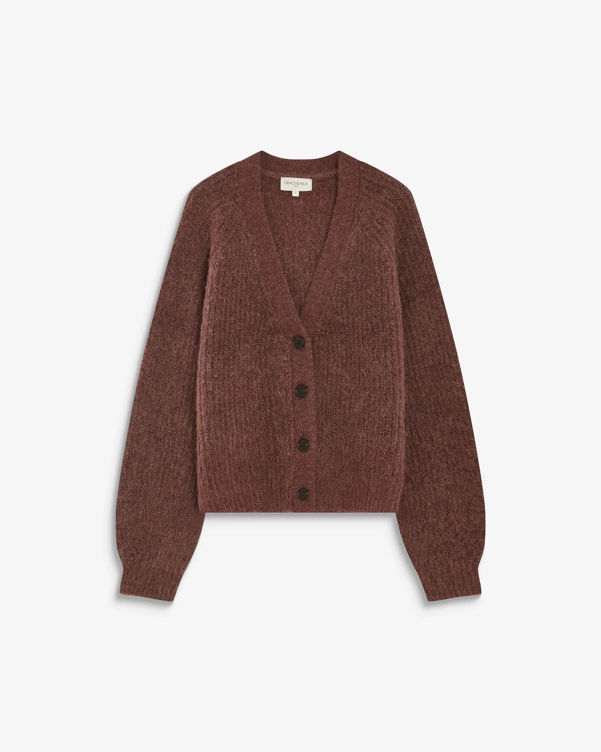 Vest met V-hals en knoopsluiting - Bruin - Afbeelding 6