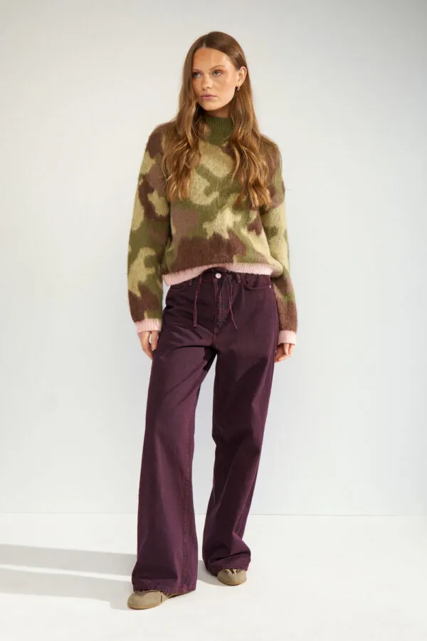 Nubrooklyn HR Wide Jeans - bordeaux