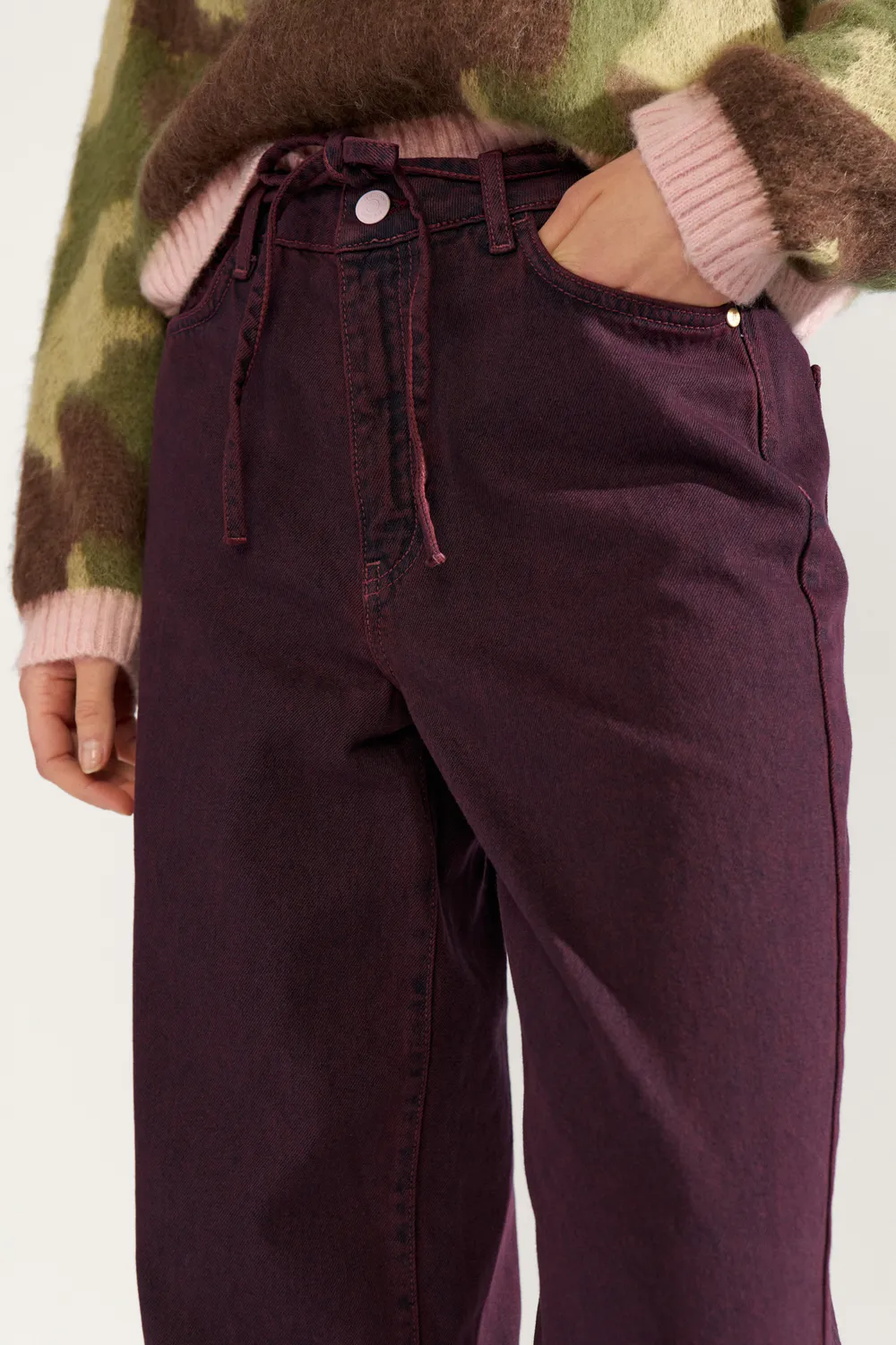 Nubrooklyn HR Wide Jeans - bordeaux - Afbeelding 4