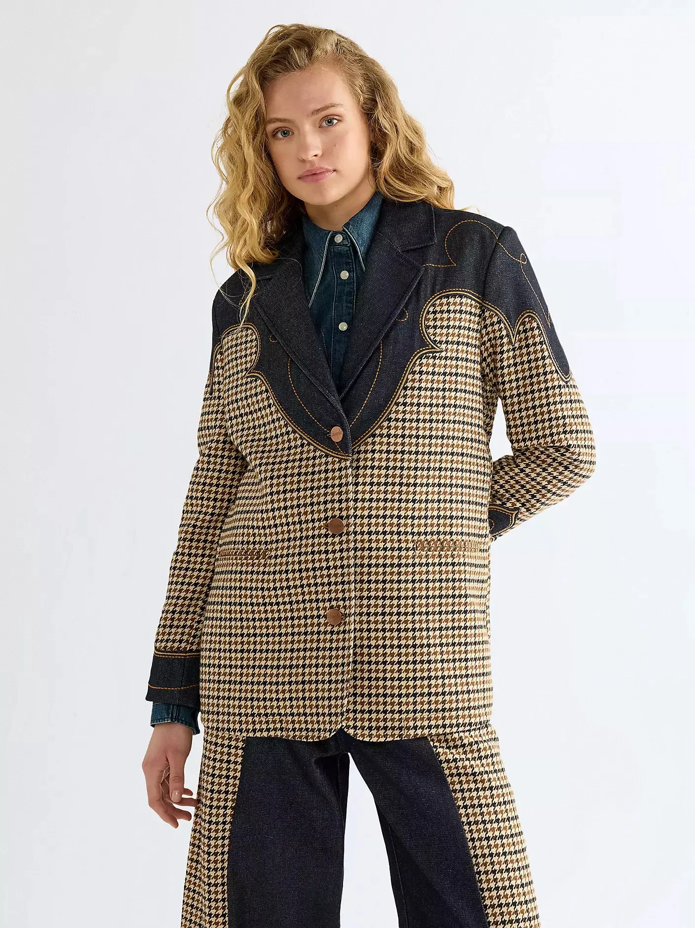 Houndstooth Blazer - Rinse