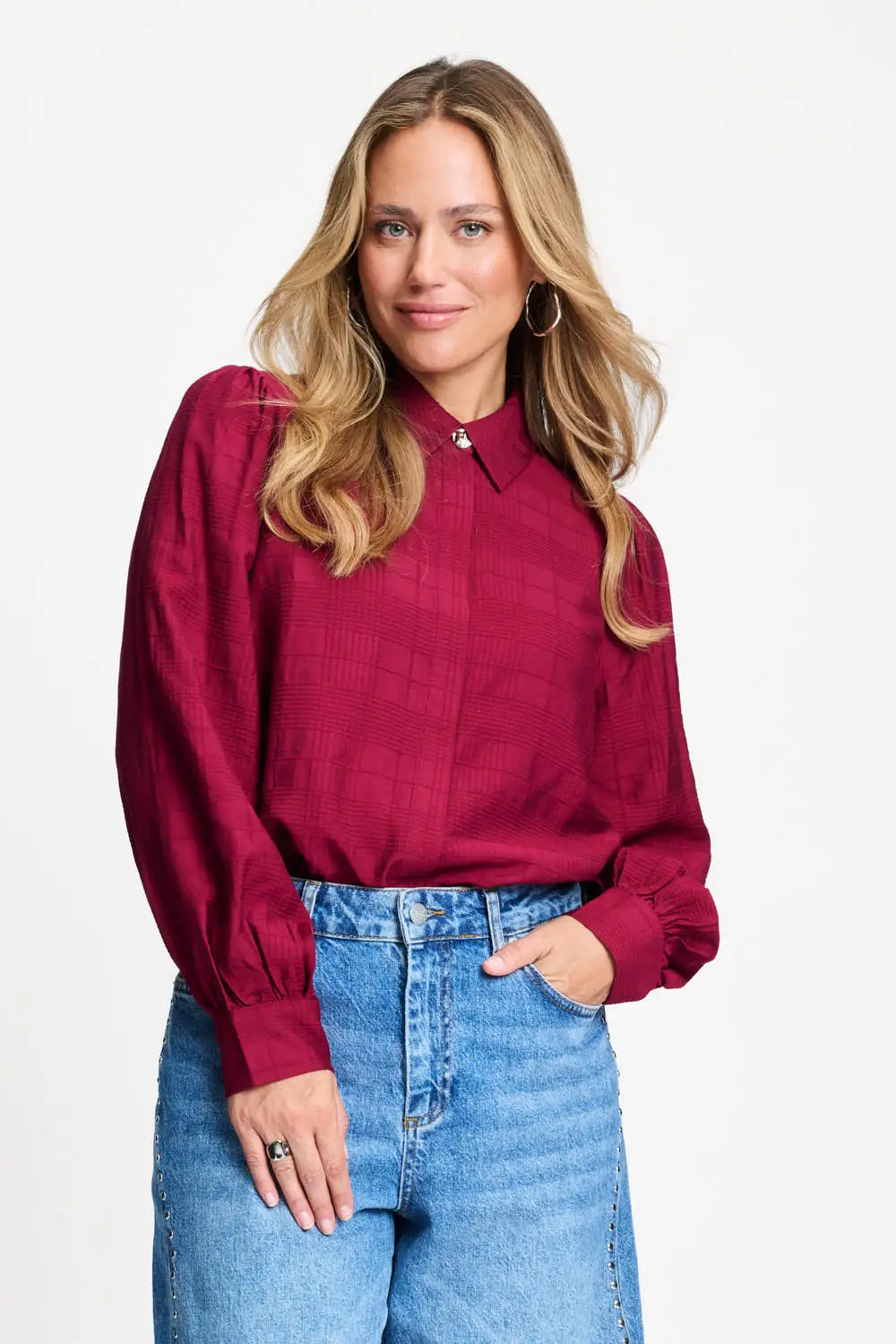 BLOUSE - Ivy Burgundy Red - Rood
