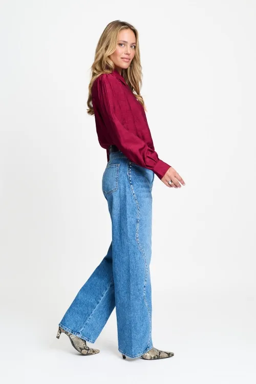 BLOUSE - Ivy Burgundy Red - Rood - Afbeelding 3