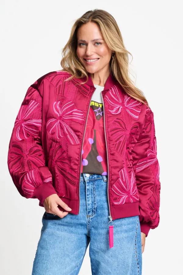 JACKET - Ashley Embroidery Bows - Rood