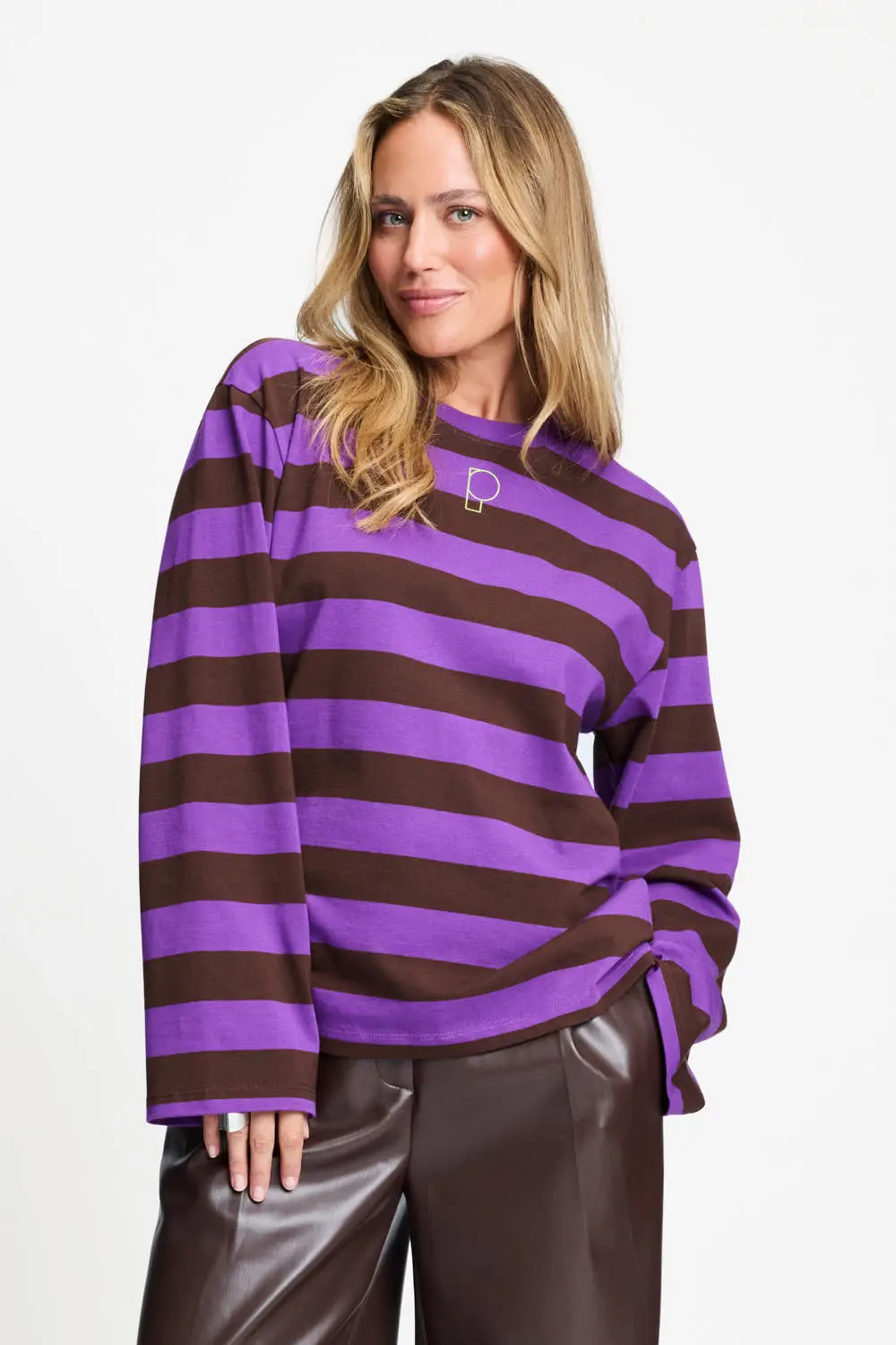 LONGSLEEVE - Joy Striped Brown Purple - Multi color - Afbeelding 2