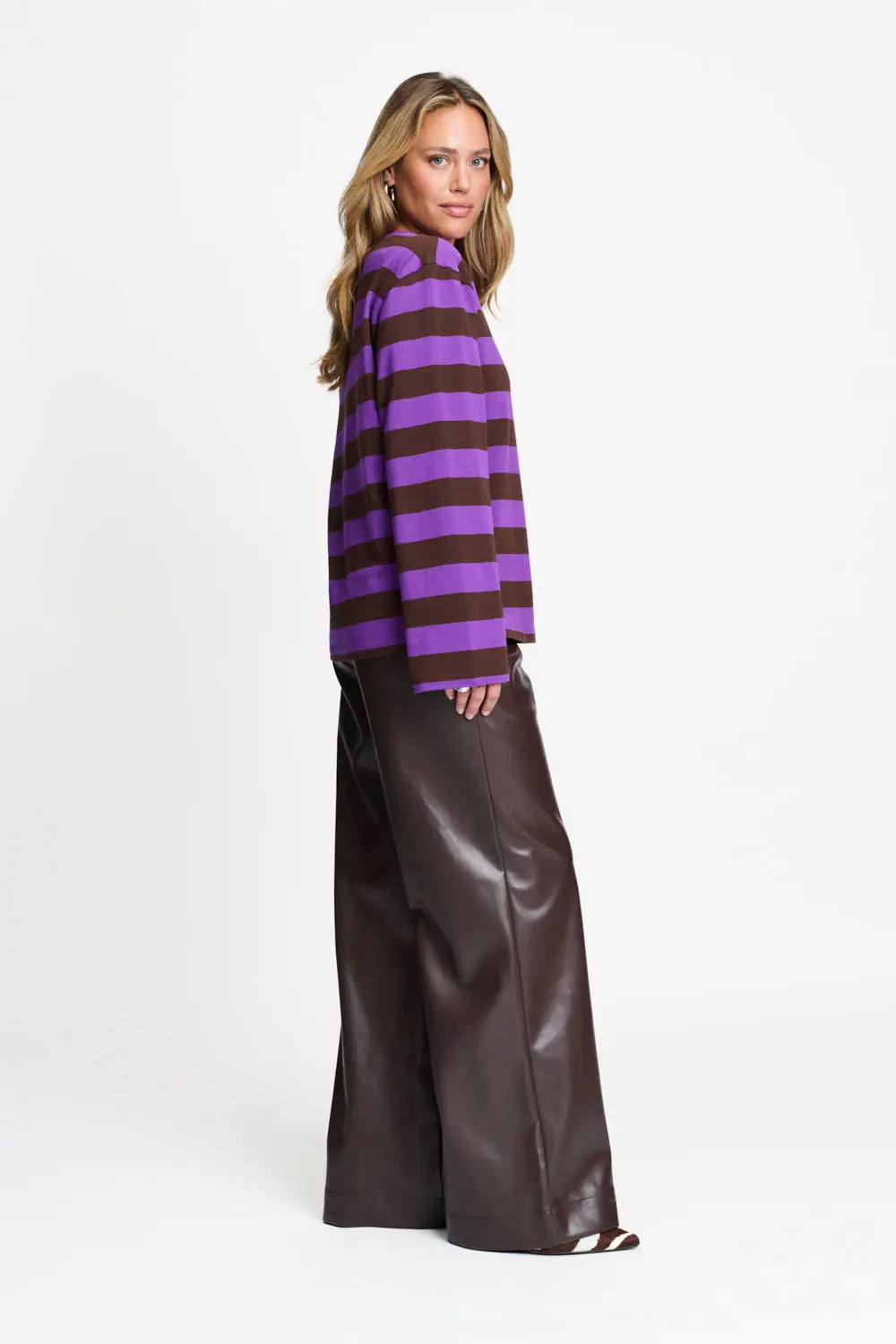 LONGSLEEVE - Joy Striped Brown Purple - Multi color - Afbeelding 5