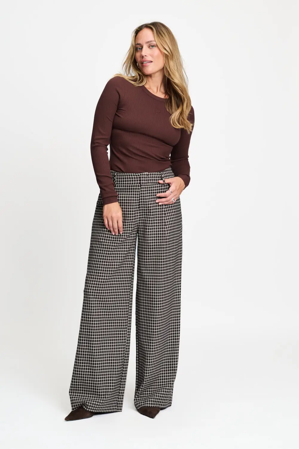 PANTS - Charlie Check Brown - Bruin - Afbeelding 2