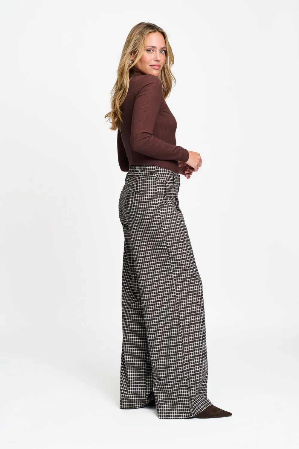 PANTS - Charlie Check Brown - Bruin - Afbeelding 3