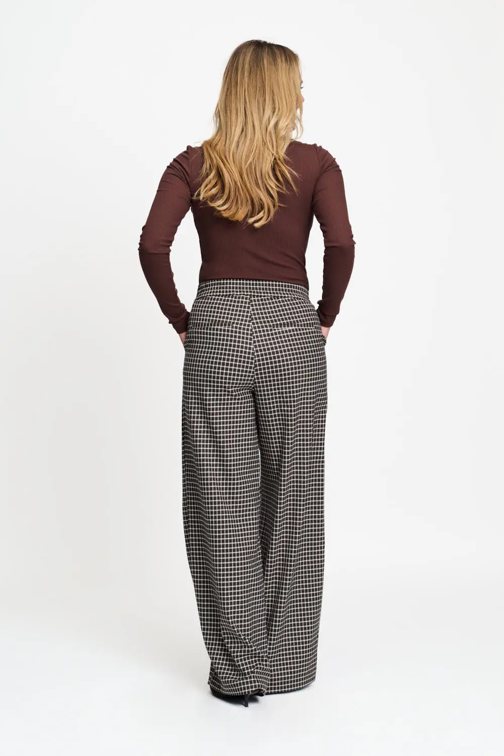 PANTS - Charlie Check Brown - Bruin - Afbeelding 4