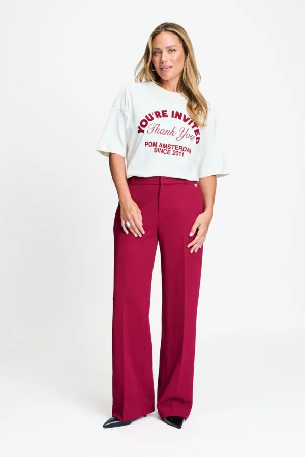 PANTS - Lara Burgundy Red - Rood