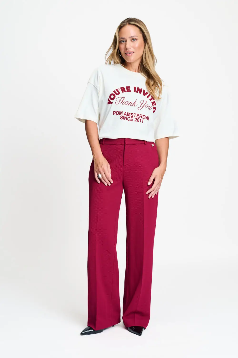 PANTS - Lara Burgundy Red - Rood - Afbeelding 2