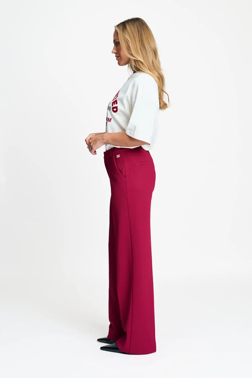 PANTS - Lara Burgundy Red - Rood - Afbeelding 3