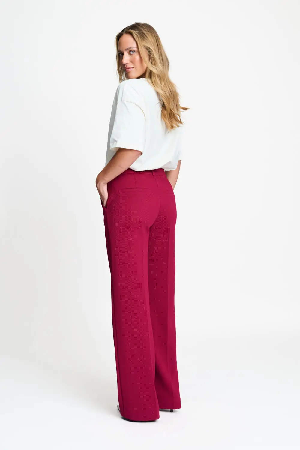 PANTS - Lara Burgundy Red - Rood - Afbeelding 4