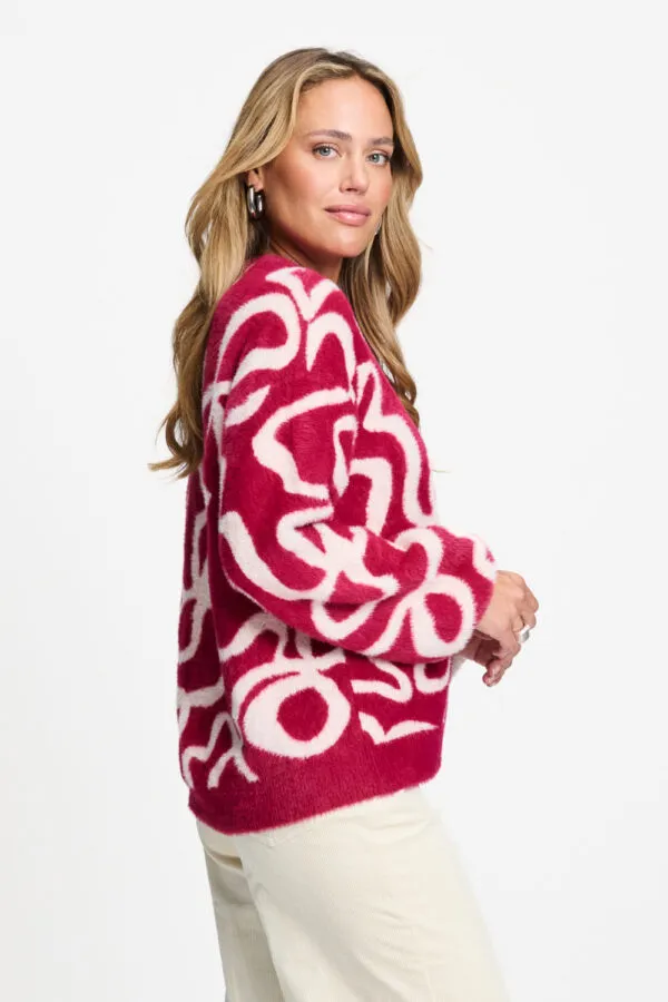PULLOVER - Frida Bow Burgundy Red - Rood