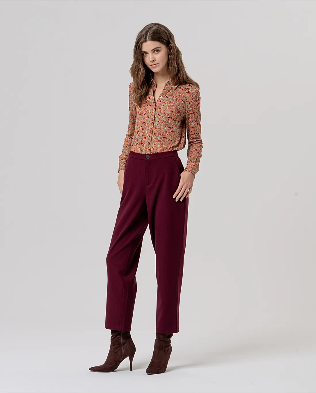 Straight Chino Style Pants - Maroon - Afbeelding 3